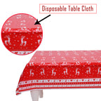120cm x 180cm Rectangle Christmas Reindeer Print PVC Tablecloth