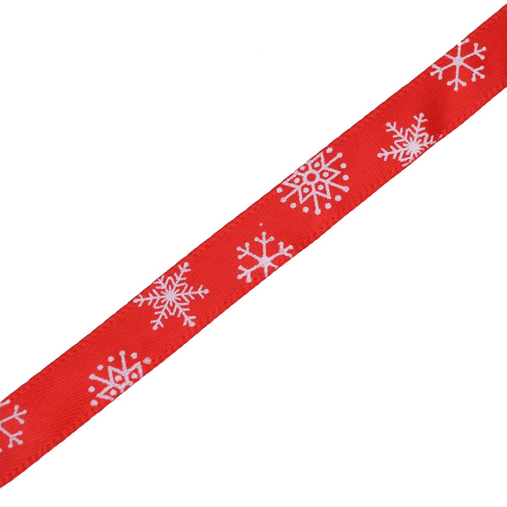 10mm x 9m Christmas Themed Printed Grosgrain Ribbons, 5 Rolls - Assorted Designs