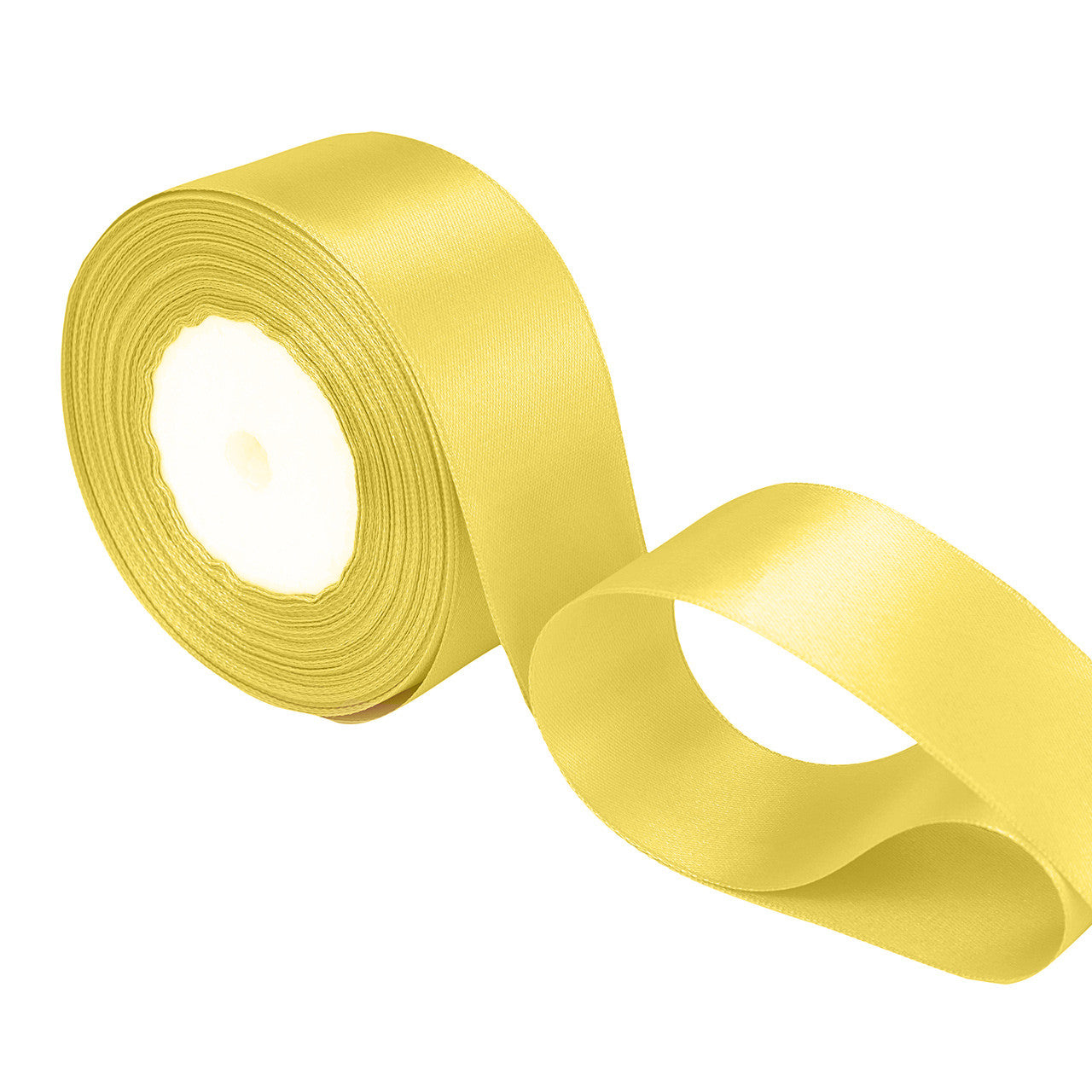 10m Double Sided Satin Ribbon - Yellow